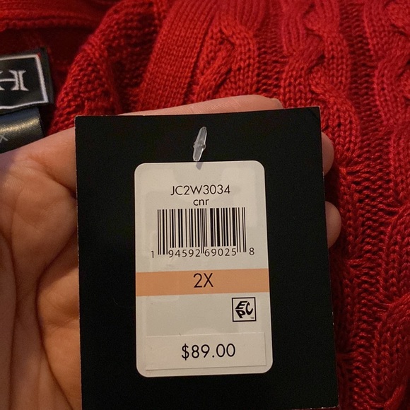 Jessica Howard Red Knit Sweater Dress 3/4 Sleeve - Picture 5 of 5